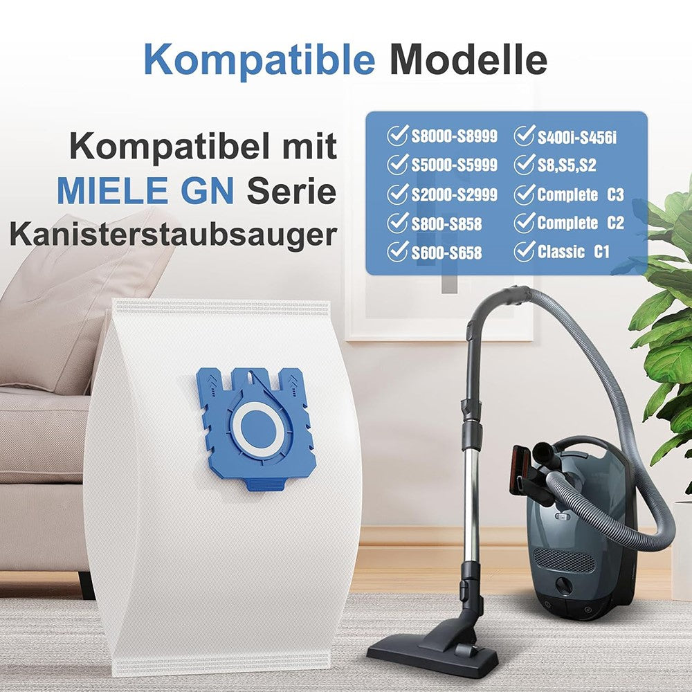 4Pcs Dust Bag for Miele Type FJM / C1 / C2 / C3 / S2 / S5 / S8 / S227 / S240 / S270 / S280 Vacuum Cleaner Dust Collect Bag Replacement Part