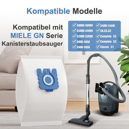 4Pcs Dust Bag for Miele Type FJM / C1 / C2 / C3 / S2 / S5 / S8 / S227 / S240 / S270 / S280 Vacuum Cleaner Dust Collect Bag Replacement Part