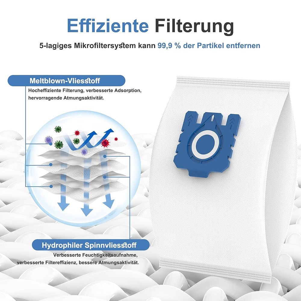 4Pcs Dust Bag for Miele Type FJM / C1 / C2 / C3 / S2 / S5 / S8 / S227 / S240 / S270 / S280 Vacuum Cleaner Dust Collect Bag Replacement Part