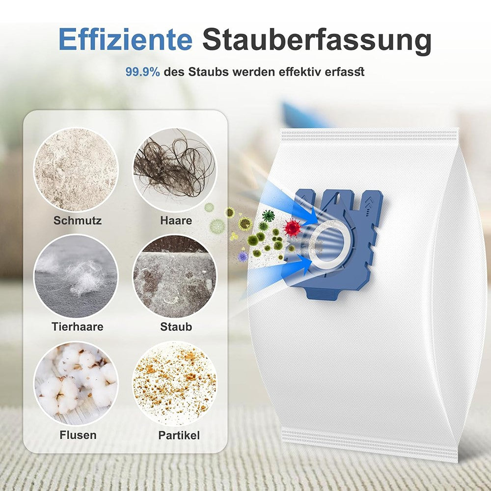 8Pcs Dust Bag for Miele C1 / C2 / C3 / S2 / S5 / S8 / S227 / S240 / S270 / S280 Vacuum Cleaner Dust Collect Bag Replacement Part