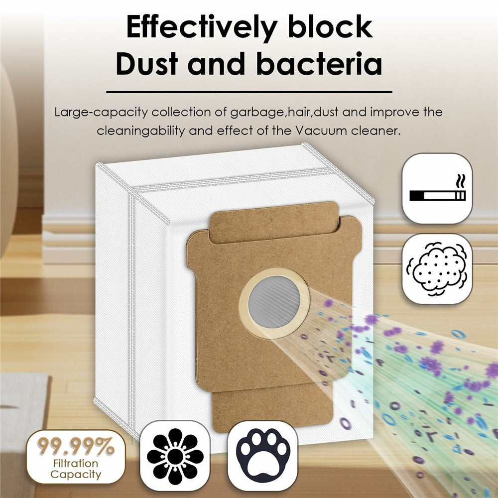 6Pcs Dust Bags for iRobot Roomba 105 Combo / 205 Dustcompactor / Plus 405 Combo / Plus 505 Combo Non Woven Fabric Vacuum Cleaner Replacement