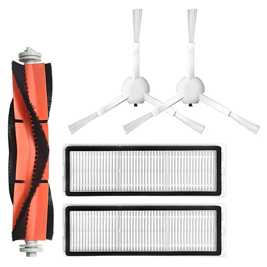 5Pcs Main Brush Side Brush Filter Set for Xiaomi Robot Vacuum S10+ / S20+ / X10+ / X20+ / X10 Replacement Parts Kit