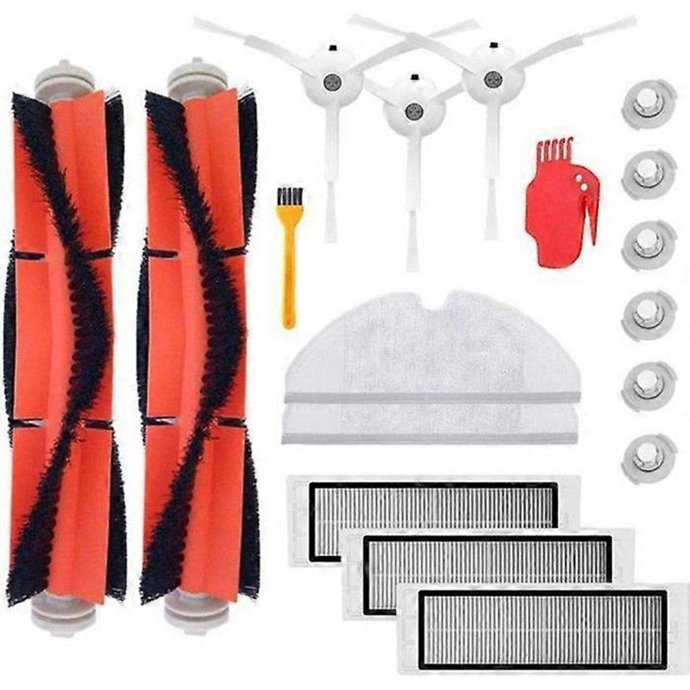 17Pcs Replacement Kit for Roborock S60 / S51 / S50 Vacuum Cleaner Main Brush Side Brush Mop Cloth Water Tank Filter Set