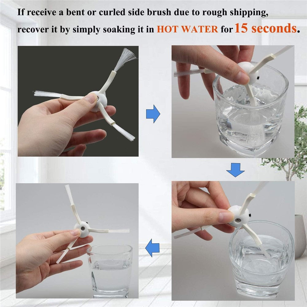 17Pcs Replacement Kit for Roborock S60 / S51 / S50 Vacuum Cleaner Main Brush Side Brush Mop Cloth Water Tank Filter Set