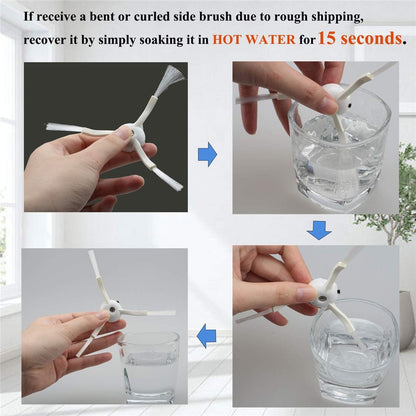 17Pcs Replacement Kit for Roborock S60 / S51 / S50 Vacuum Cleaner Main Brush Side Brush Mop Cloth Water Tank Filter Set