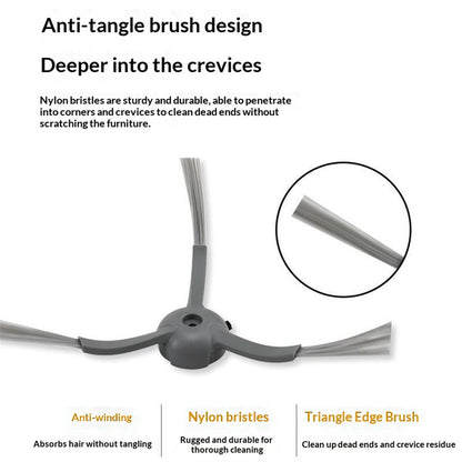 For Eufy Clean L50 Robot Vacuum Side Brush Replacement Parts Triangle Edge Anti-Tangle Nylon Bristles