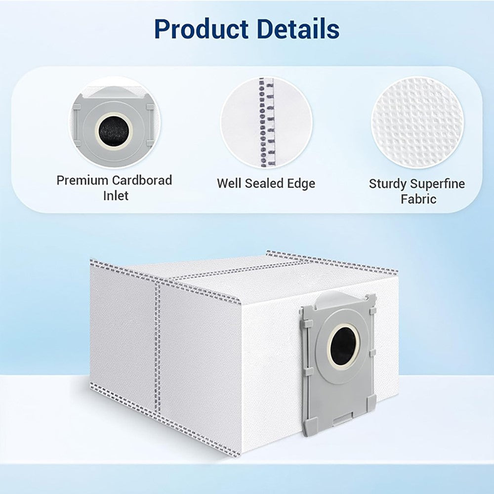 JUNSUNMAY 6Pcs Non-woven Fabric Dust Bags for Ecovacs Deebot T50 Pro  /  T50 Max  /  T50 Omni  /  T50 Pro Omni Robot Vacuum