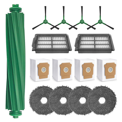 JUNSUNMAY 15Pcs / Set For iRobot Roomba Plus 505 Combo  /  405 Combo Replacement Parts Kit with Main Brush Filter Dust Bag Mop Pad