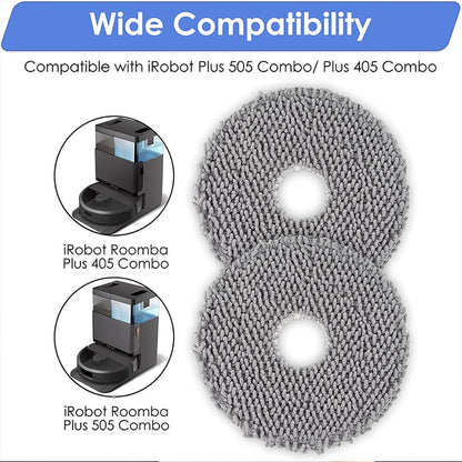 JUNSUNMAY 4Pcs For iRobot Roomba Plus 505 Combo  /  405 Combo Washable Mop Pads Robot Vacuum Replacement Part