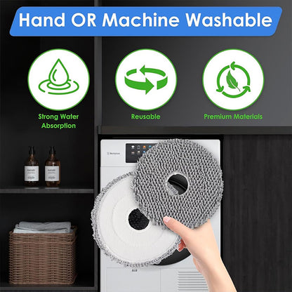 JUNSUNMAY 4Pcs For iRobot Roomba Plus 505 Combo  /  405 Combo Washable Mop Pads Robot Vacuum Replacement Part