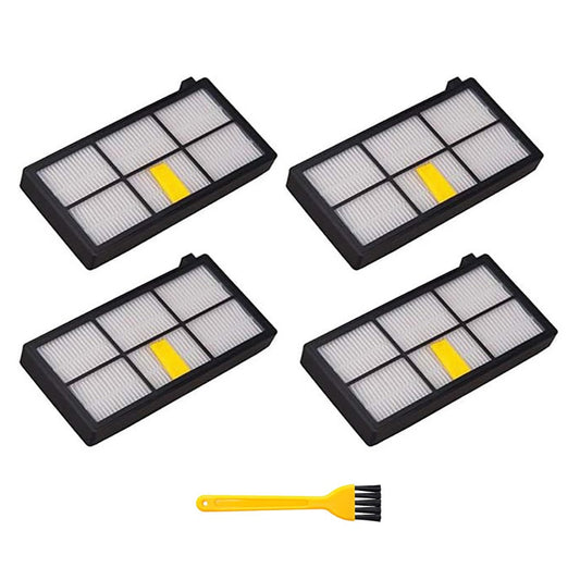 JUNSUNMAY 4Pcs HEPA Filter with Cleaning Brush for iRobot Roomba 860 / 870 / 880 / 960 / 980 Robot Vacuum Replacement Parts
