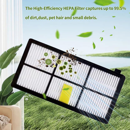 JUNSUNMAY 4Pcs HEPA Filter with Cleaning Brush for iRobot Roomba 860 / 870 / 880 / 960 / 980 Robot Vacuum Replacement Parts