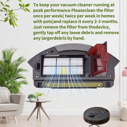 JUNSUNMAY 4Pcs HEPA Filter with Cleaning Brush for iRobot Roomba 860 / 870 / 880 / 960 / 980 Robot Vacuum Replacement Parts