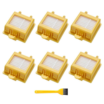 JUNSUNMAY 6Pcs Replacement Filter with Cleaning Brush for iRobot Roomba 700 / 770 / 780 / 790 Robot Vacuum