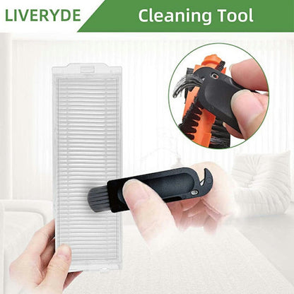10Pcs / Set Replacement Parts Kit for Xiaomi Mijia Robot Vacuum Mop 2S (XMSTJQR2S) / STYJ02YM / 3C (B106CN) Main Brush HEPA Filter Mop Cloth and Cleaning Brush