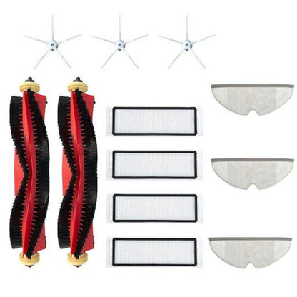 12Pcs / Set Main Brush HEPA Filter Mop Pad Kit for Roborock E4 / E5 / S5 / S5 Max / S52 / S55 / S6 / S6 Pure