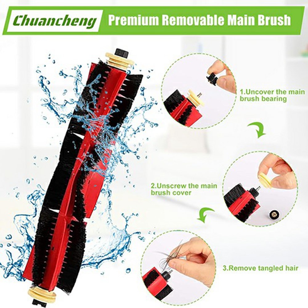 12Pcs / Set Main Brush HEPA Filter Mop Pad Kit for Roborock E4 / E5 / S5 / S5 Max / S52 / S55 / S6 / S6 Pure