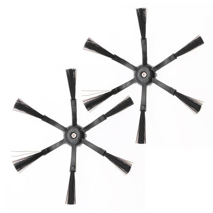2Pcs 6-Armed Side Brush for Roborock S5 / S6 / S5 Max / S6 Max / S7 / S7 MaxV / S8 / S8+ / S8 Ultra Vacuum Cleaner Electric Sweeper Parts (Black)