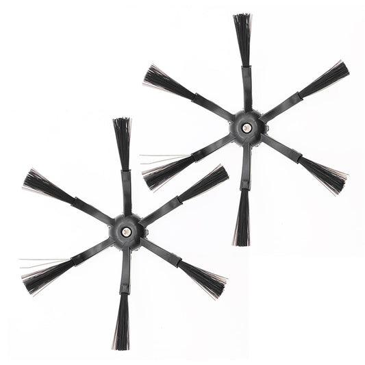 2Pcs 6-Armed Side Brush for Roborock S5 / S6 / S5 Max / S6 Max / S7 / S7 MaxV / S8 / S8+ / S8 Ultra Vacuum Cleaner Electric Sweeper Parts (Black)