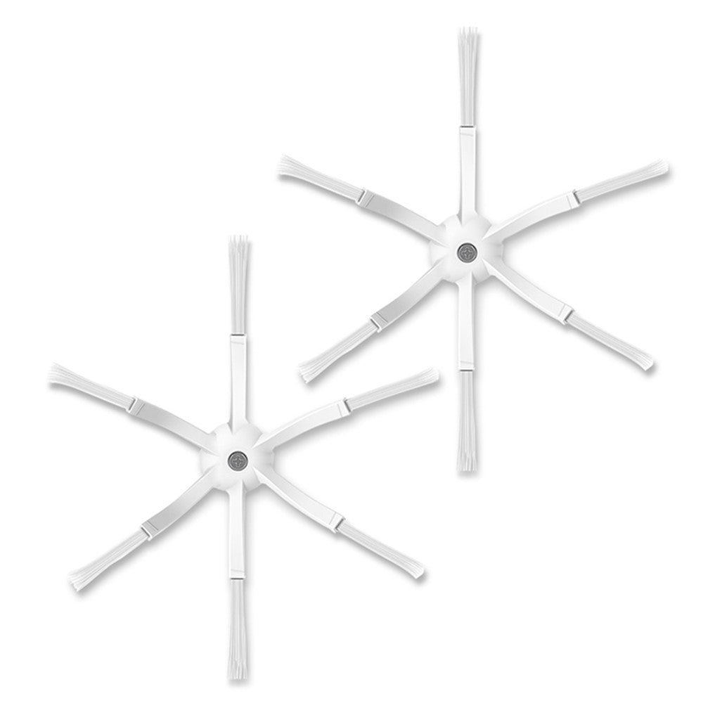 2Pcs 6-Armed Side Brush for Roborock S5 / S6 / S5 Max / S6 Max / S7 / S7 MaxV / S8 / S8+ / S8 Ultra Sweeper Cleaner Parts (White)
