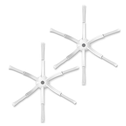 2Pcs 6-Armed Side Brush for Roborock S5 / S6 / S5 Max / S6 Max / S7 / S7 MaxV / S8 / S8+ / S8 Ultra Sweeper Cleaner Parts (White)