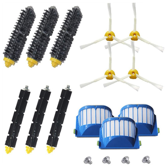 1 Set For iRobot Roomba 600 Series Replacement Kit (3 Pairsxmain Brush+3xFilter+4xSide-Edge Brush)