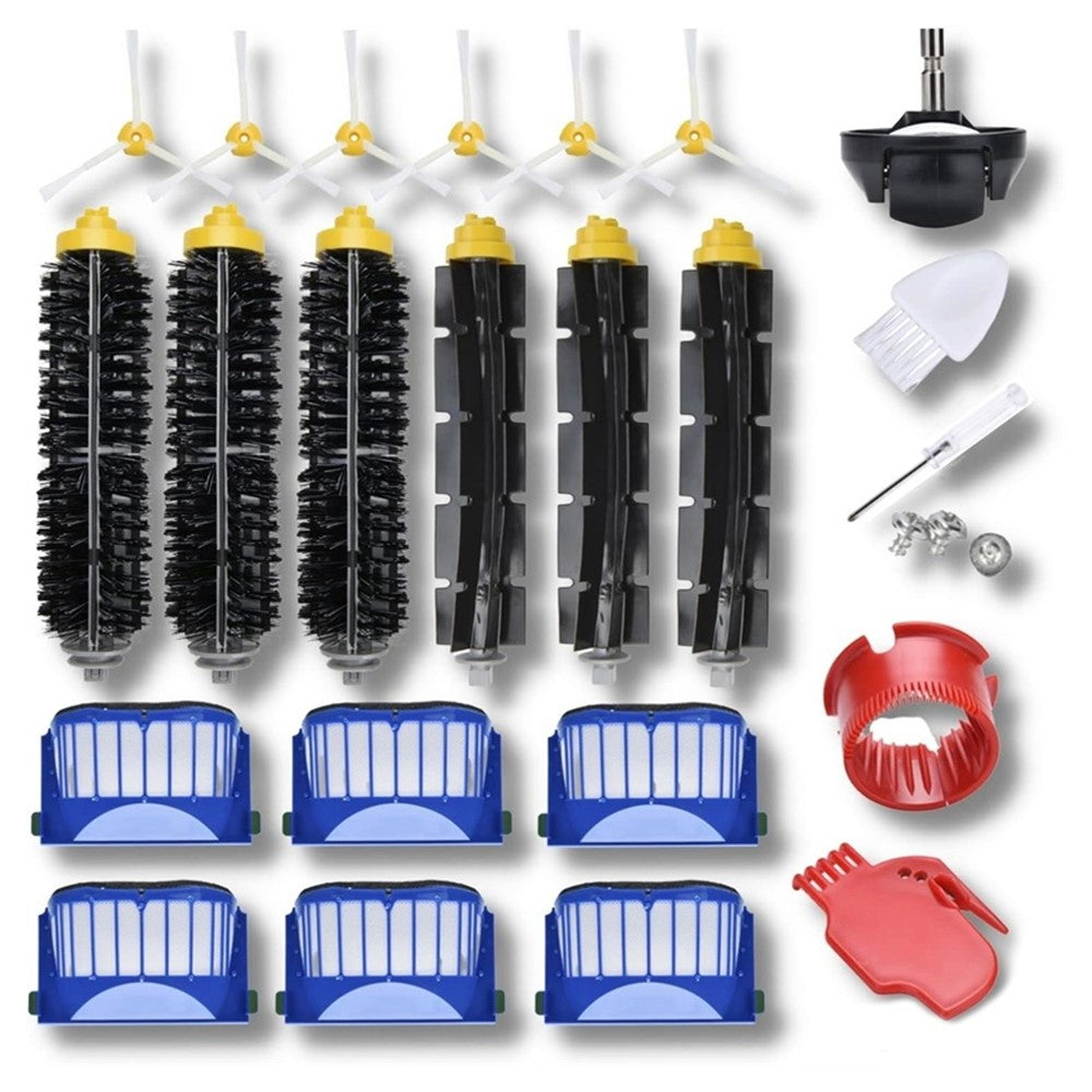 1 Set For iRobot Roomba 600 Series (6 Filter+6 Side-Edge Brush+3 Pairs Main Brush+4 Cleaning Tool+1 Wheel)