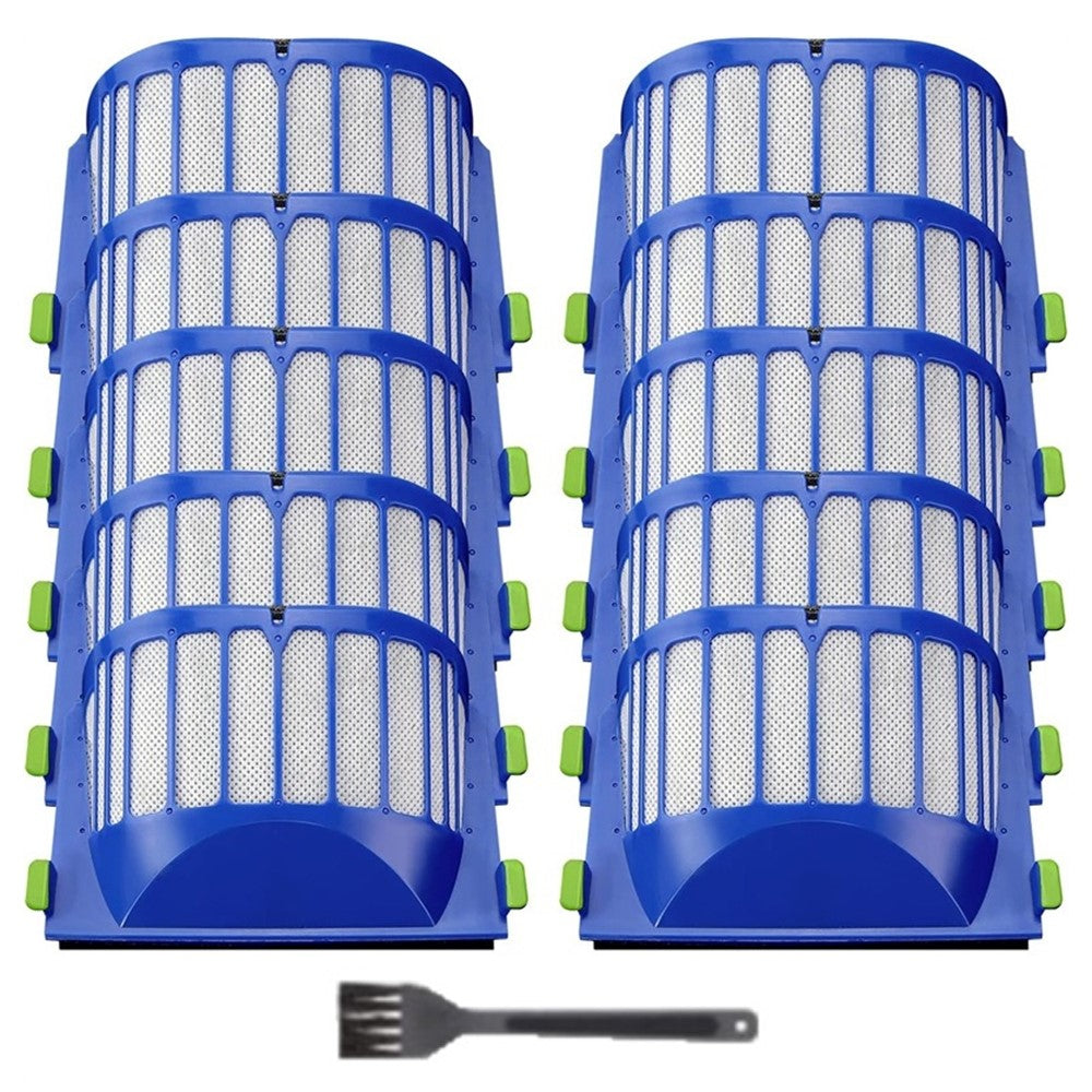11Pcs Replacement Parts Accessories For iRobot Roomba 600 Series Filter Vacuum Cleaner Kit 10 Fliters+1 Brush