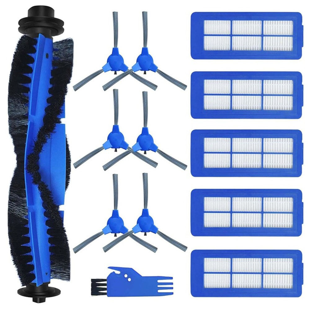 13Pcs  /  Set For Eufy RoboVac 15C Max  /  G32 Pro  /  11S Max  /  G30  /  30C Max  /  G20 Hybrid Main Brush + 6 Side Brush + 5 Filter + Cleaning Tool
