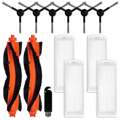 13Pcs  /  Set For Xiaomi Mijia STYJ02YM Sweeping Robot 2 Main Brush + 6 Side Brush + 4 Filter + Cleaning Tool