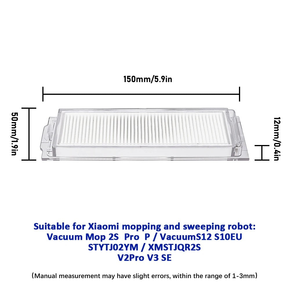 2Pcs Filters for Xiaomi Mi Robot Vacuum S12 / S10 EU / Mop 2S / Mop Pro / Mop P / VIOMI V2 Vacuum Cleaner Part