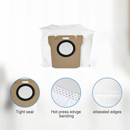 5Pcs Replacement Dust Bags for Dreame S10 / S10 Pro / X10 / Roborock P10 / P10 Pro Robot Vacuum Cleaner