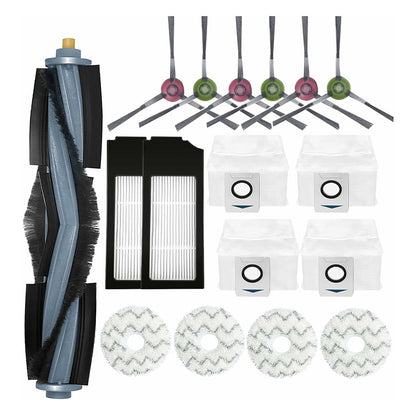 17Pcs / Set For Ecovacs DEEBOT X1 ONMI  /  X1 TURBO Main Brush Side Brush Filter Dust Bag Mop Cloth Vacuum Cleaner Accessories