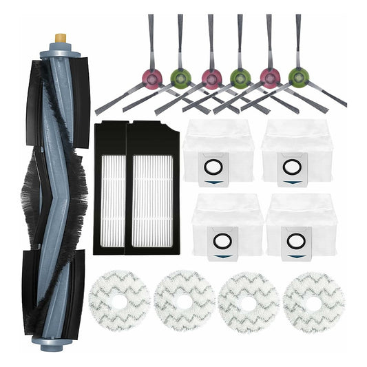 17Pcs / Set For Ecovacs DEEBOT X1 ONMI  /  X1 TURBO Main Brush Side Brush Filter Dust Bag Mop Cloth Vacuum Cleaner Accessories