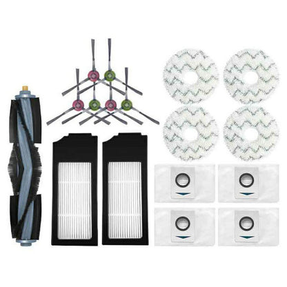 17Pcs / Set For Ecovacs DEEBOT X1 ONMI  /  X1 TURBO Main Brush Side Brush Filter Dust Bag Mop Cloth Vacuum Cleaner Accessories