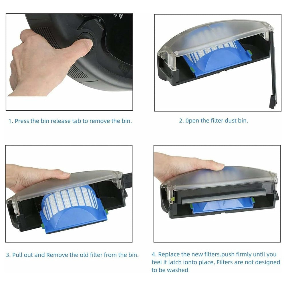 13Pcs Replacement Parts Kit for iRobot Roomba 610 / 620 / 630 / 650 / 660 Main Brush Side Brush Filter and Cleaning Brush Set