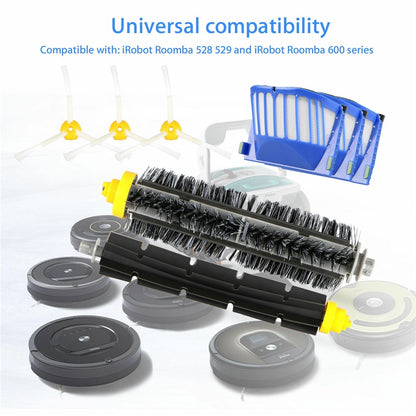 10Pcs Replacement Parts Kit for iRobot Roomba 610 / 620 / 630 / 650 / 660 Main Brush Side Brush Filter Set