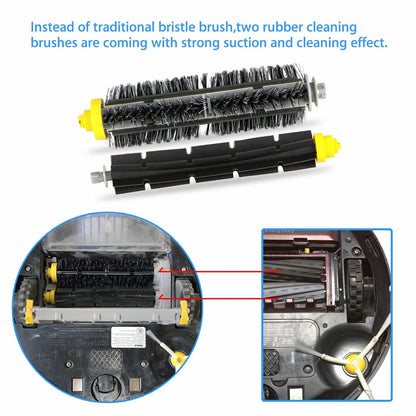 10Pcs Replacement Parts Kit for iRobot Roomba 610 / 620 / 630 / 650 / 660 Main Brush Side Brush Filter Set