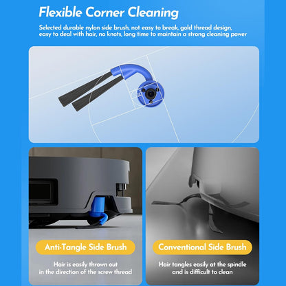 For Ecovacs DEEBOT X9 PRO OMNI / X9 PRO Side Brush Replacement Part Edge Cleaning Deep Corner Reach