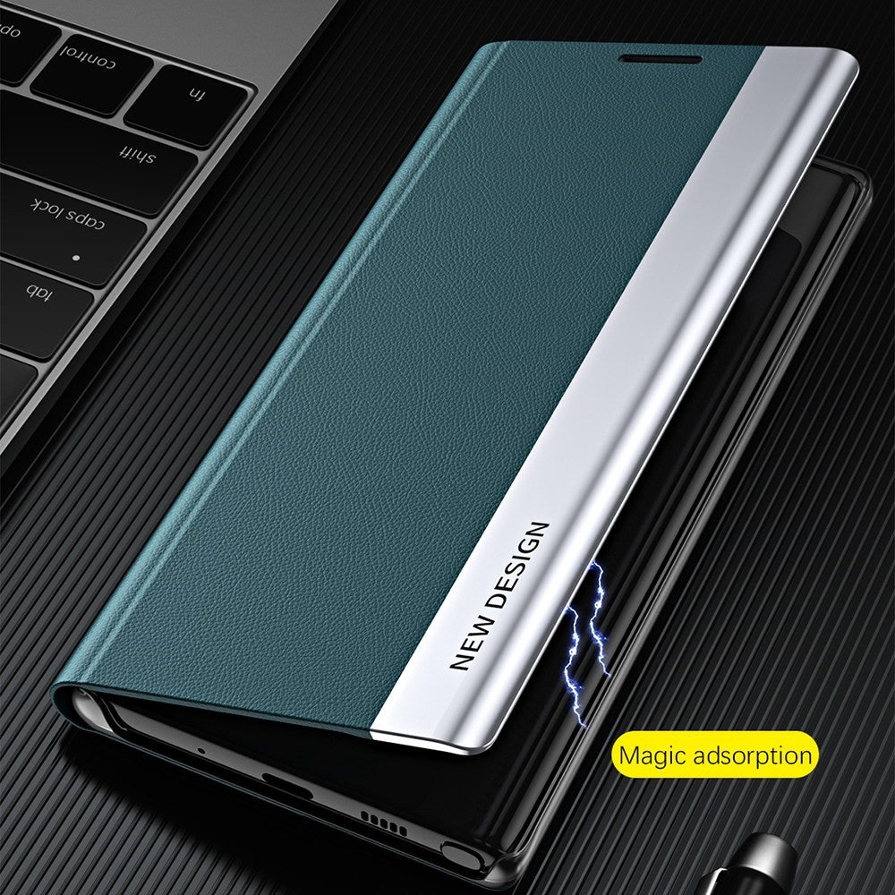 For iPhone 14 Pro Max 6.7 inch Scratch Resistant PU Leather Stand Case Electroplating Phone Cover