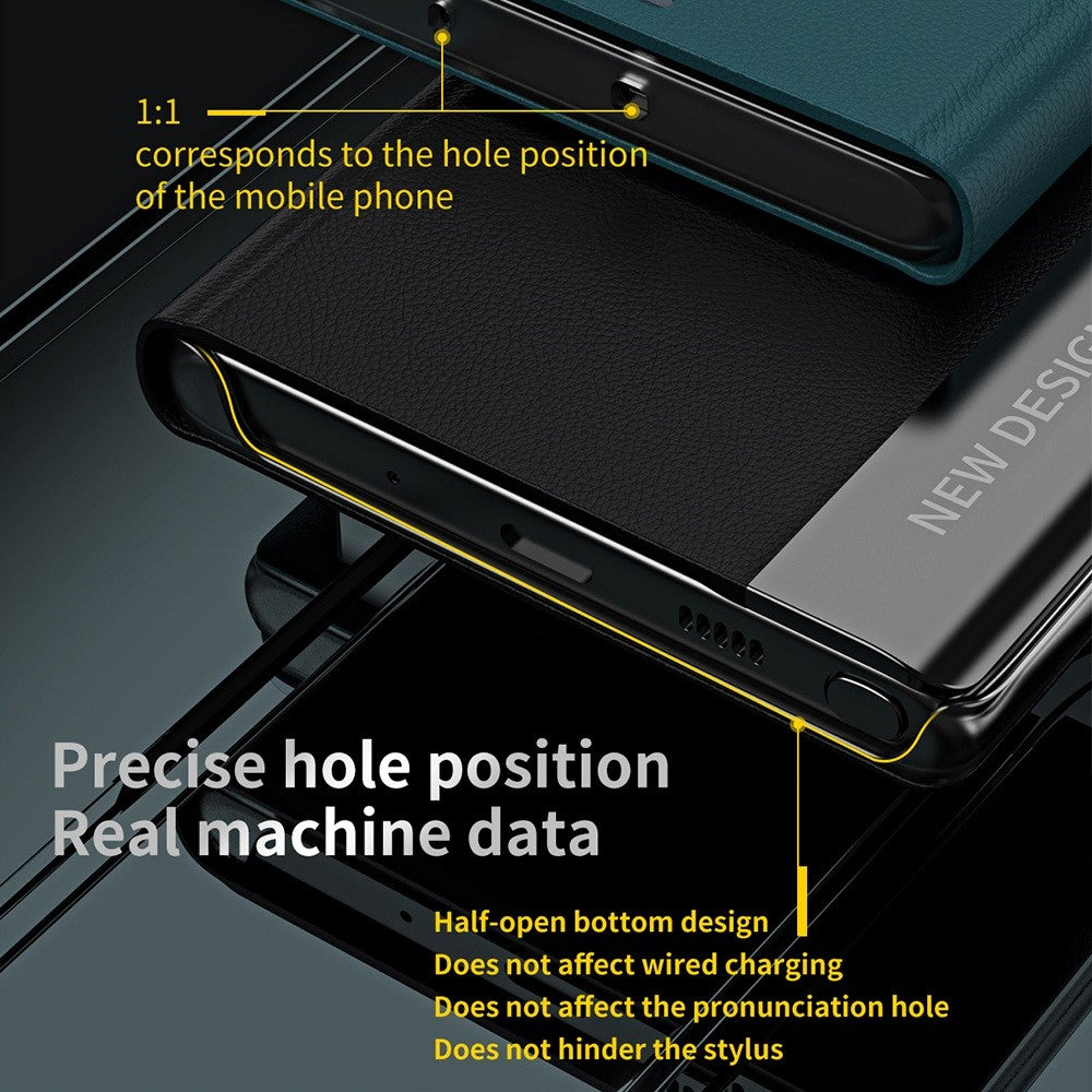 For iPhone 14 Pro Max 6.7 inch Scratch Resistant PU Leather Stand Case Electroplating Phone Cover