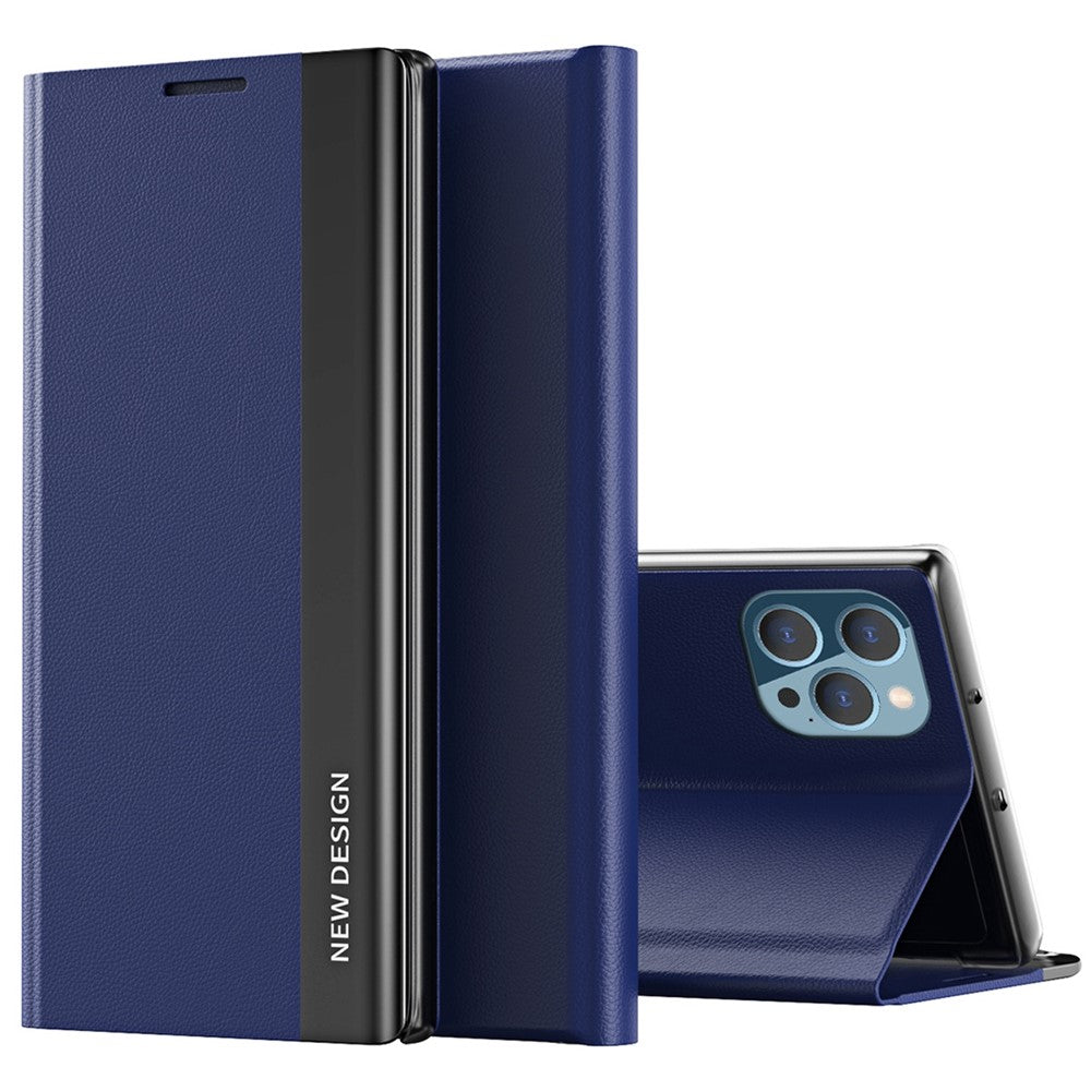 For iPhone 14 Pro Max 6.7 inch Scratch Resistant PU Leather Stand Case Electroplating Phone Cover