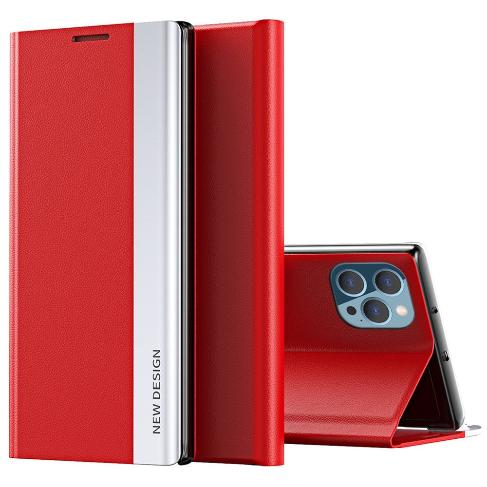 For iPhone 14 Pro Max 6.7 inch Scratch Resistant PU Leather Stand Case Electroplating Phone Cover