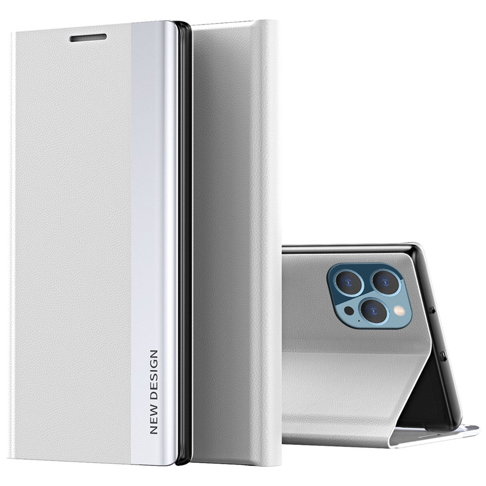 For iPhone 14 Pro Max 6.7 inch Scratch Resistant PU Leather Stand Case Electroplating Phone Cover