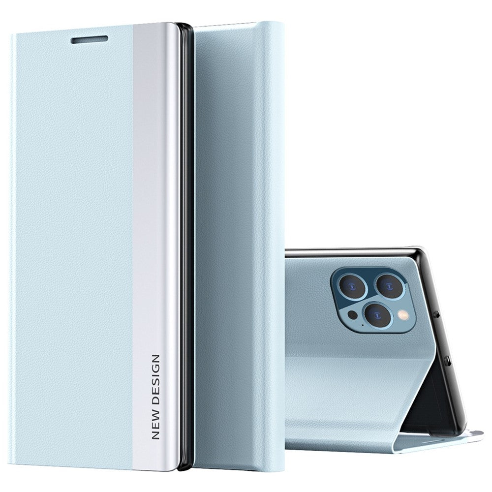 For iPhone 14 Pro Max 6.7 inch Scratch Resistant PU Leather Stand Case Electroplating Phone Cover