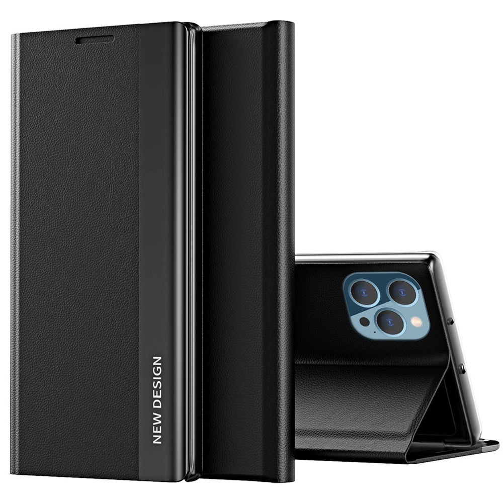 For iPhone 14 Pro Max 6.7 inch Scratch Resistant PU Leather Stand Case Electroplating Phone Cover