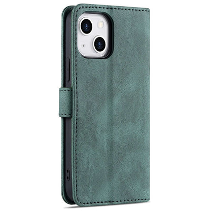 AZNS For iPhone 14 6.1 inch Drop-proof PU Leather Wallet Case Card Holder Magnetic Closure Stand Anti-scratch Phone Cover