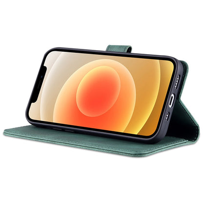 AZNS For iPhone 14 6.1 inch Drop-proof PU Leather Wallet Case Card Holder Magnetic Closure Stand Anti-scratch Phone Cover