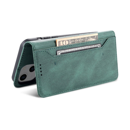 AZNS For iPhone 14 6.1 inch Drop-proof PU Leather Wallet Case Card Holder Magnetic Closure Stand Anti-scratch Phone Cover