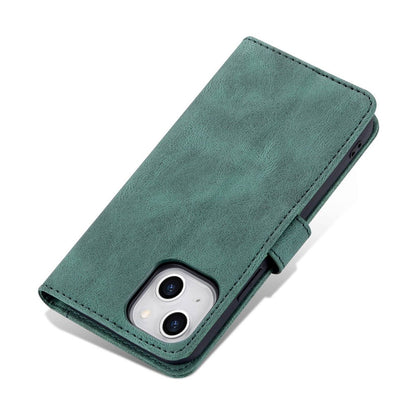 AZNS For iPhone 14 6.1 inch Drop-proof PU Leather Wallet Case Card Holder Magnetic Closure Stand Anti-scratch Phone Cover